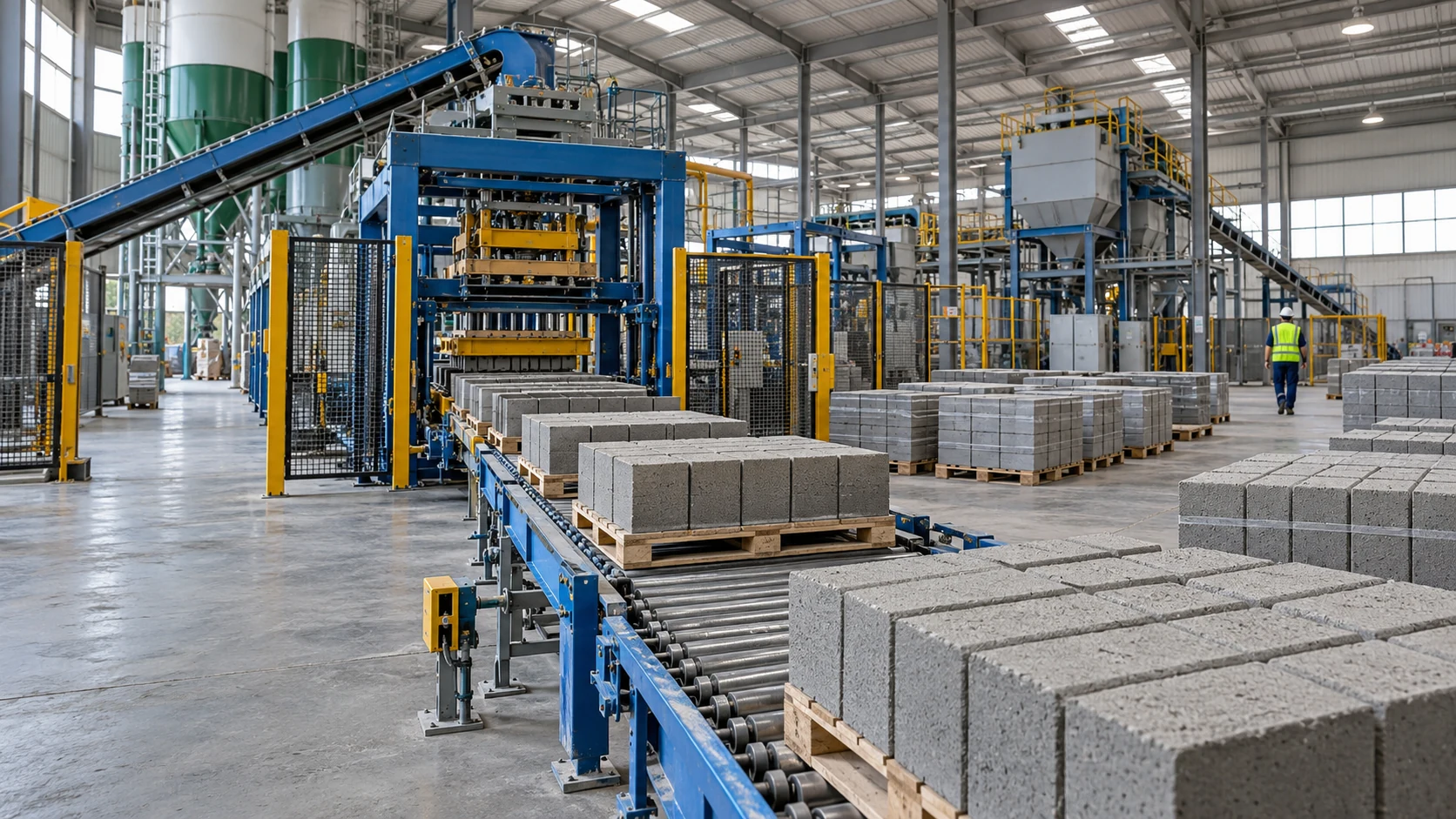 Mô phỏng sản xuất vật liệu xây dựng, vật liệu dạng khối và thiết bị trộn